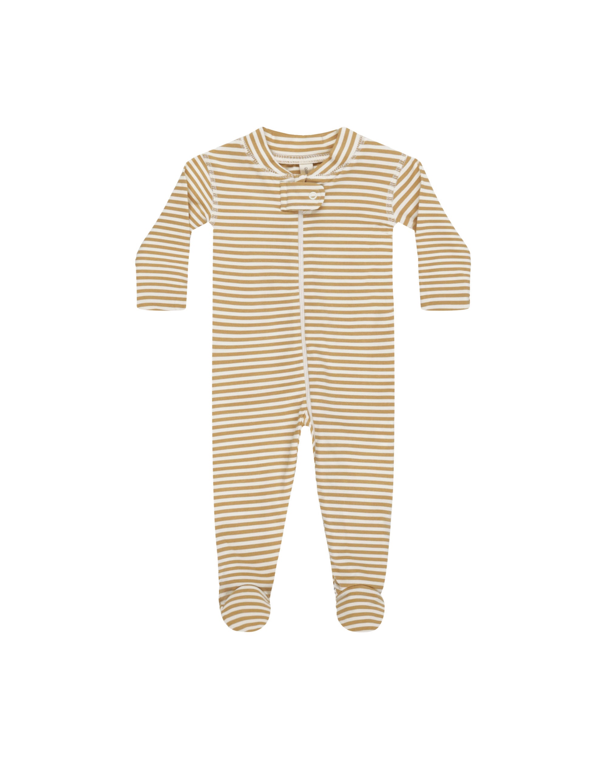 Quincy Mae Long Sleeve Sleeper Footie | Honey Stripe