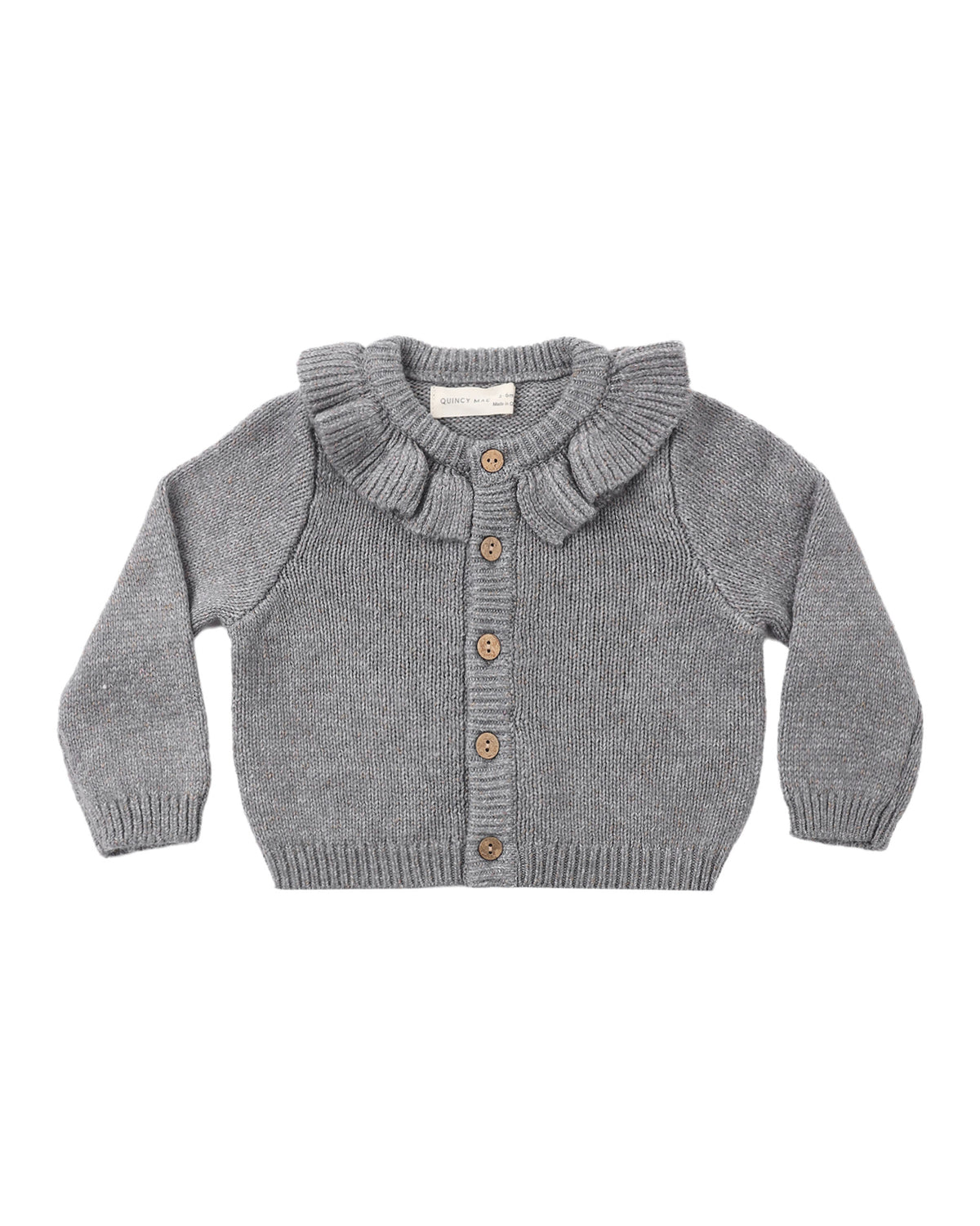 Quincy Mae Ruffle Cardigan | Heathered Slate
