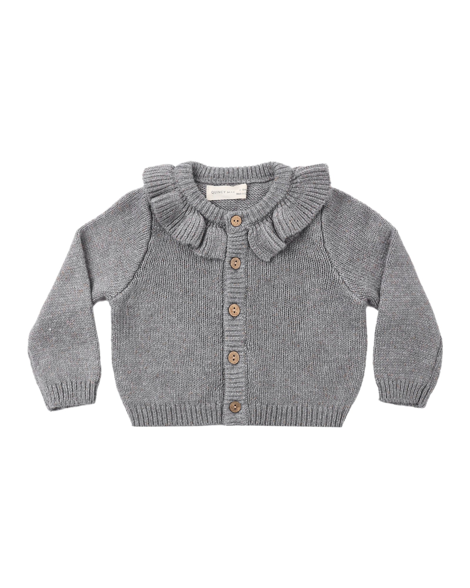Quincy Mae Ruffle Cardigan | Heathered Slate