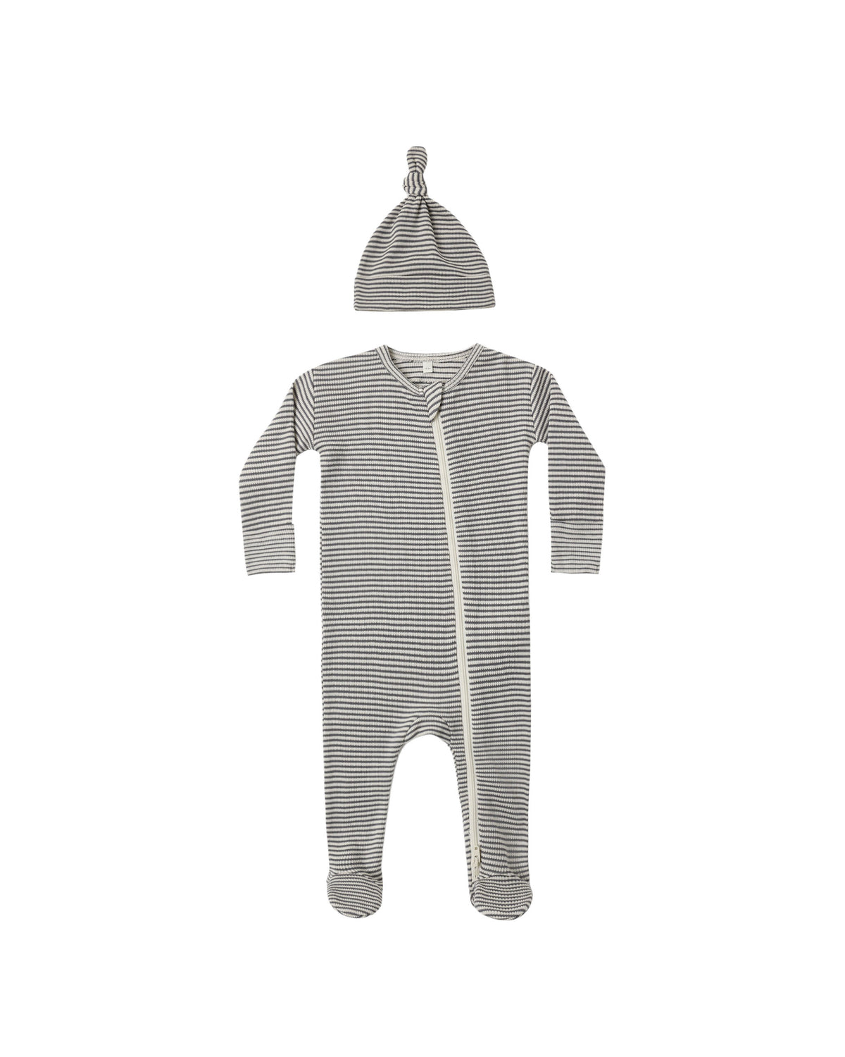 Quincy Mae Waffle Sleep Set | Midnight Microstripe