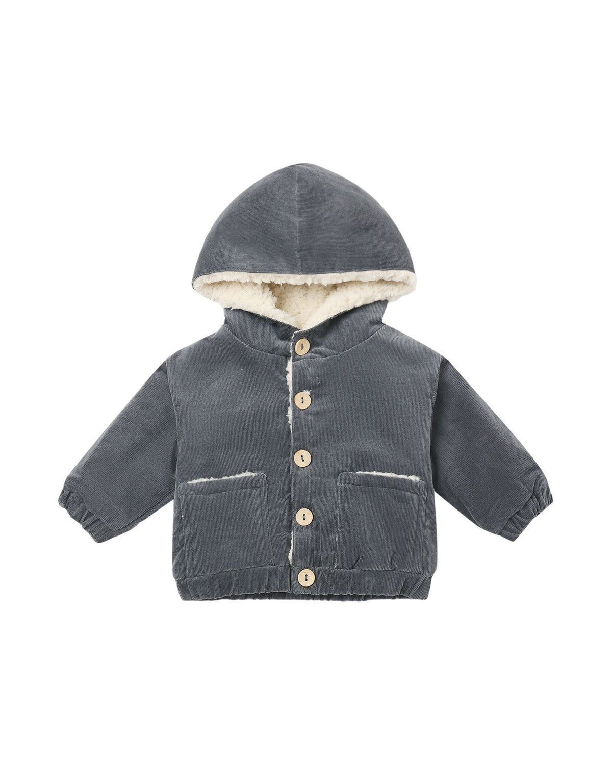 Quincy Mae Hooded Corduroy Jacket | Midnight