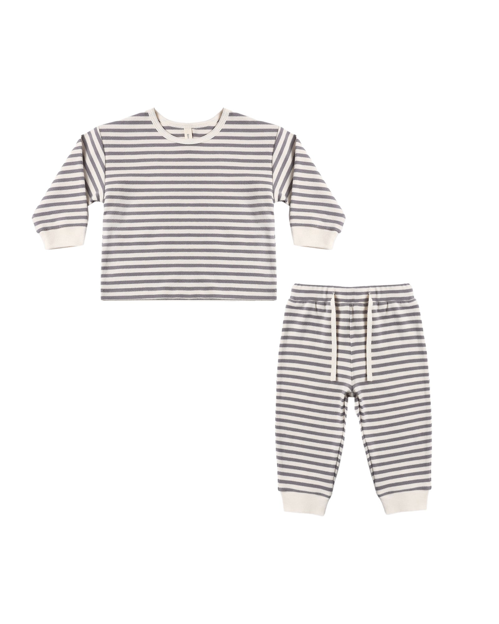 Quincy Mae Cozy Set | Slate Stripe