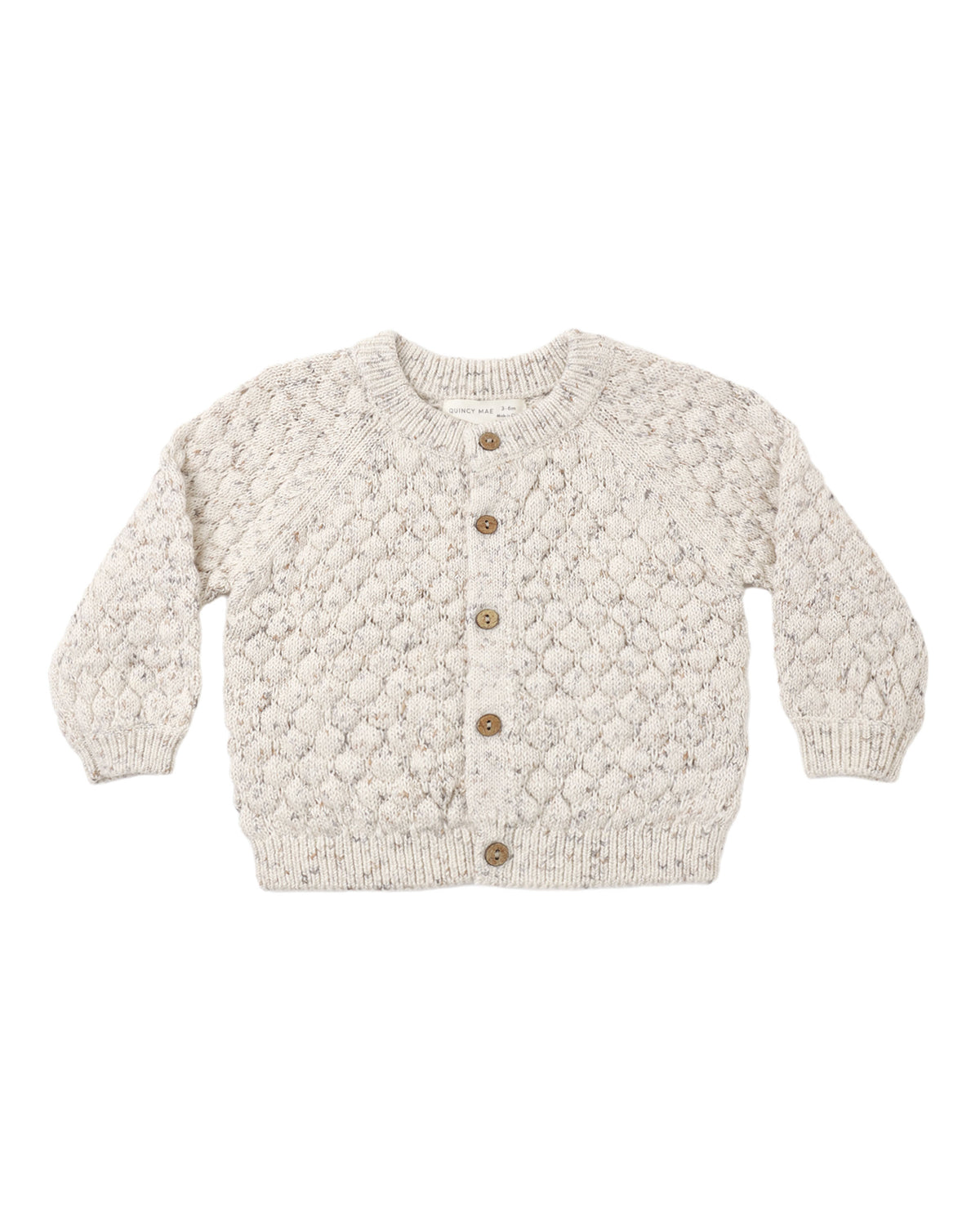 Quincy Mae Bubble Knit Cardigan | Natural Confetti
