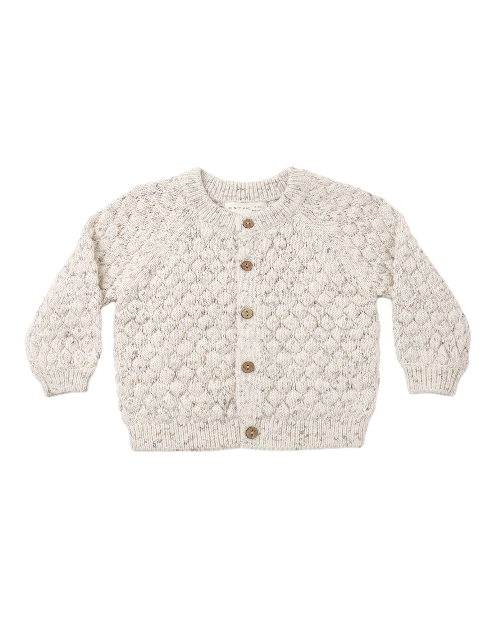 Quincy Mae Bubble Knit Cardigan | Natural Confetti