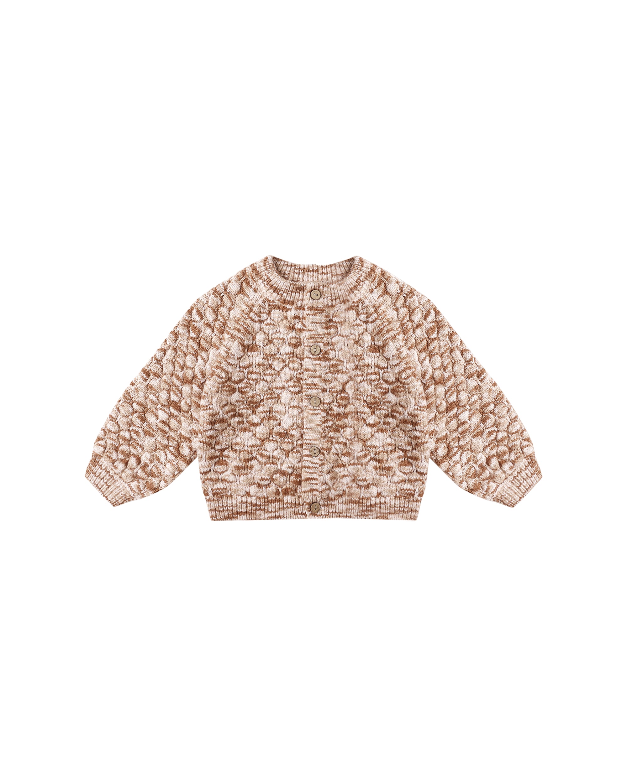 Quincy Mae Bubble Knit Cardigan | Rose Speckle