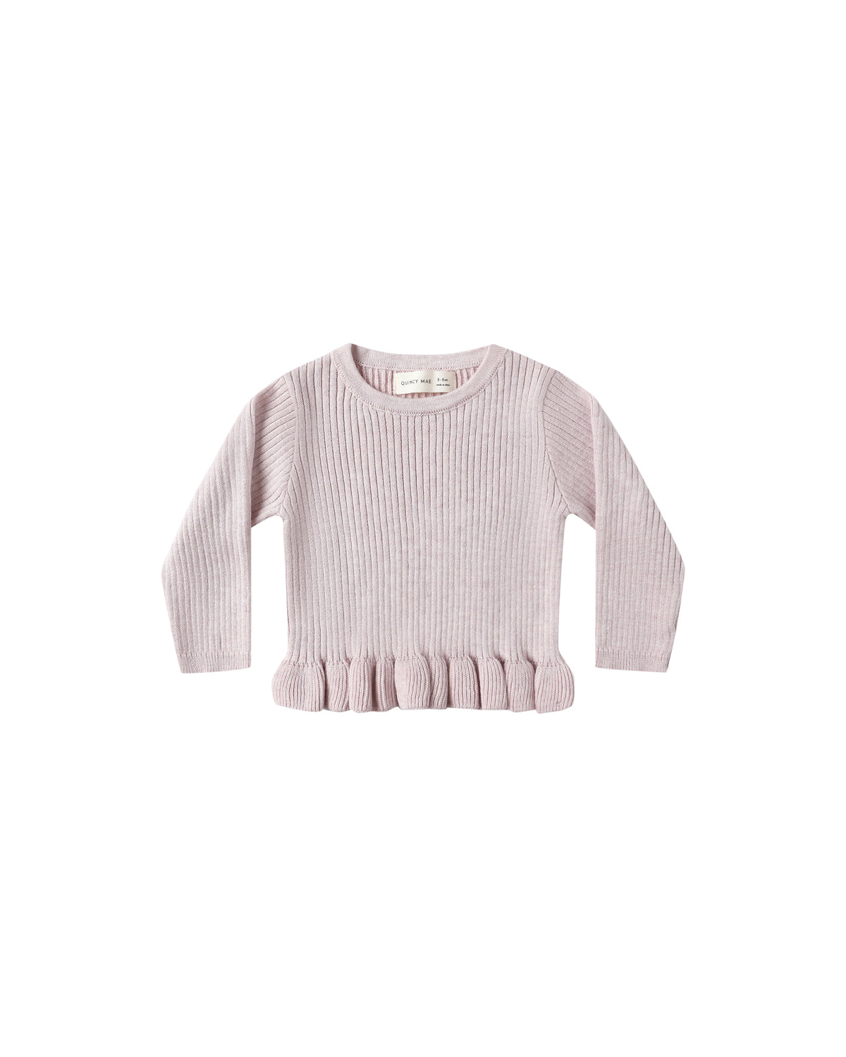 Quincy Mae Rib Knit Peplum Top | Lilac