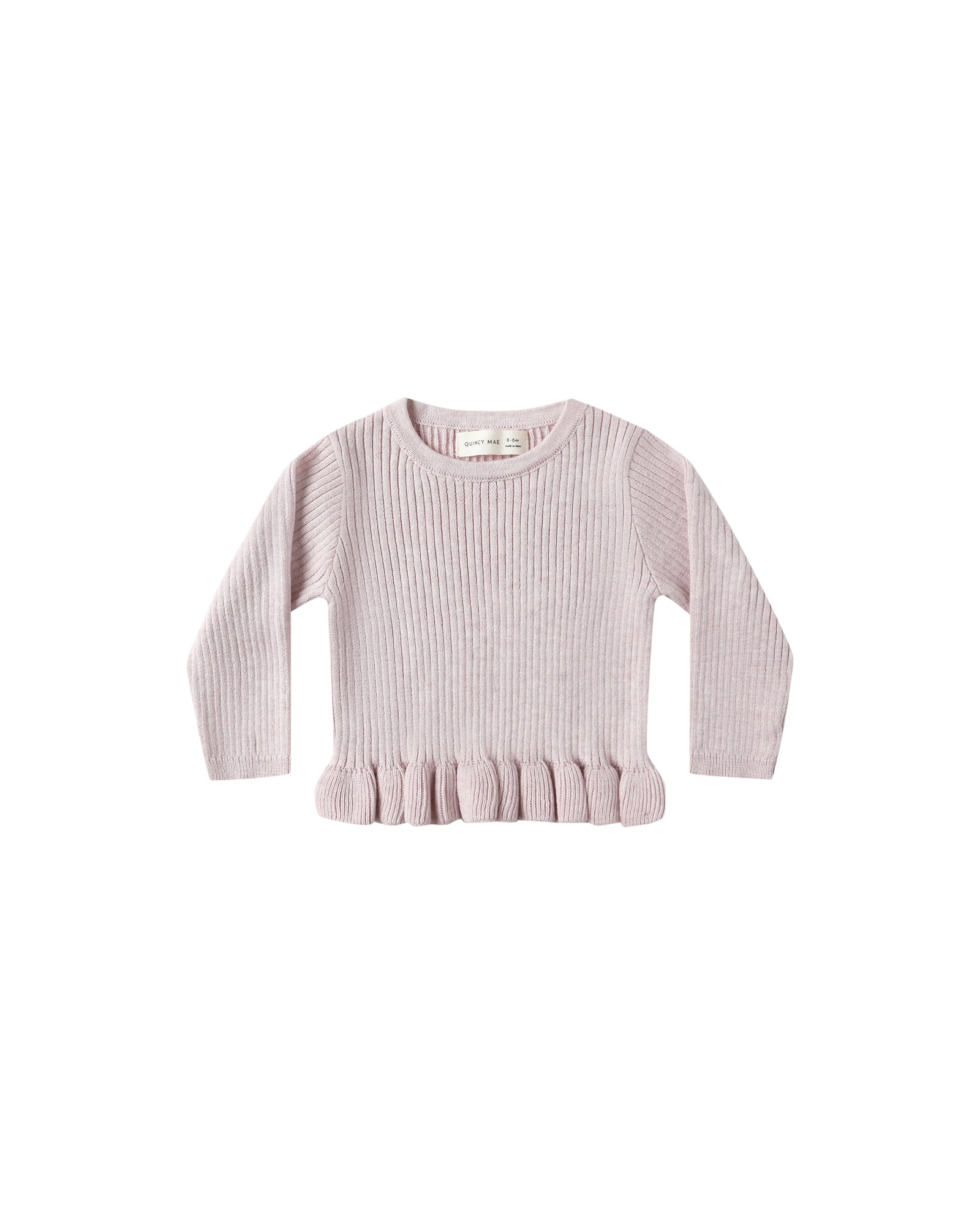Quincy Mae Rib Knit Peplum Top | Lilac