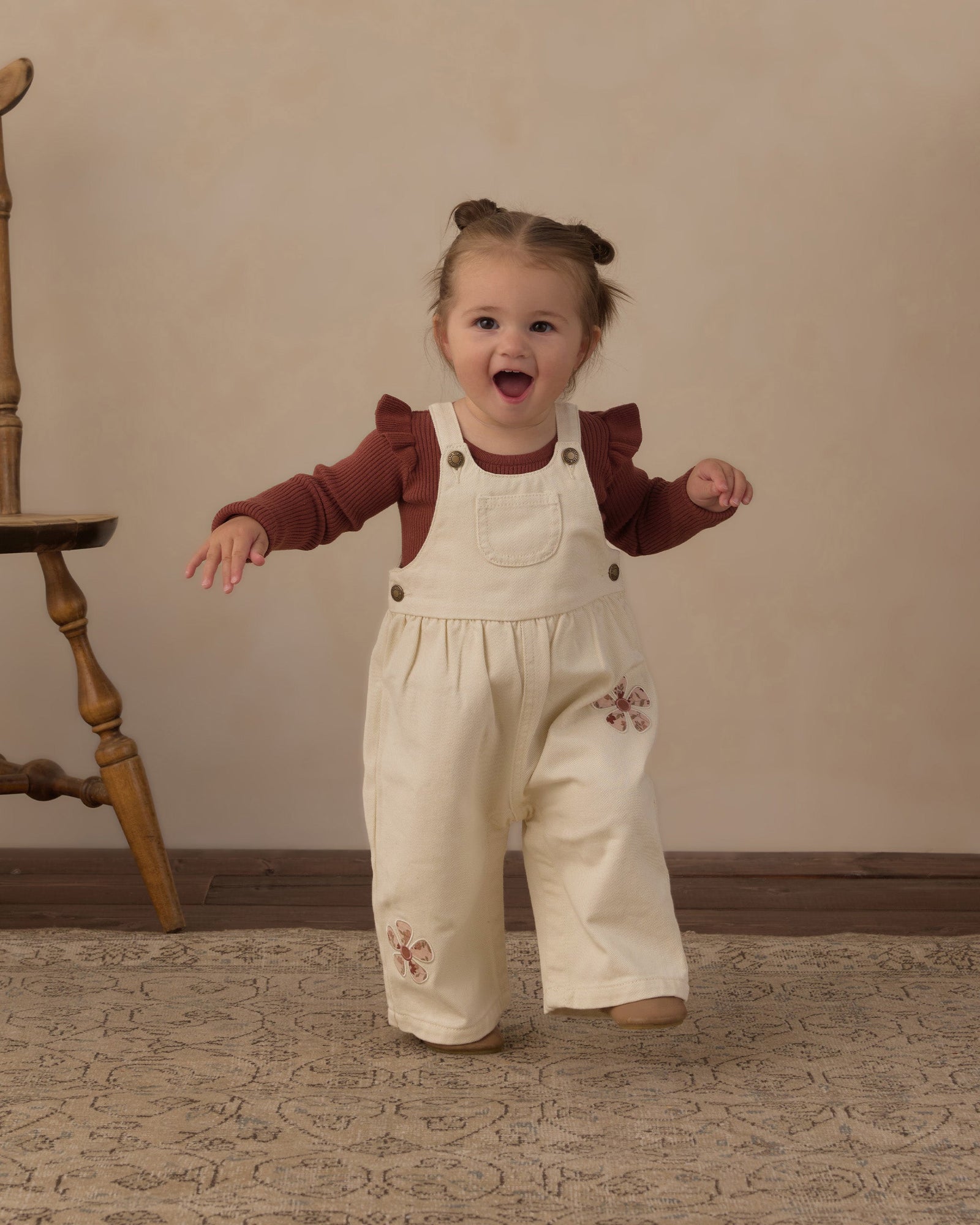 Rylee + Cru Wide Leg Overalls | Daisy Patches