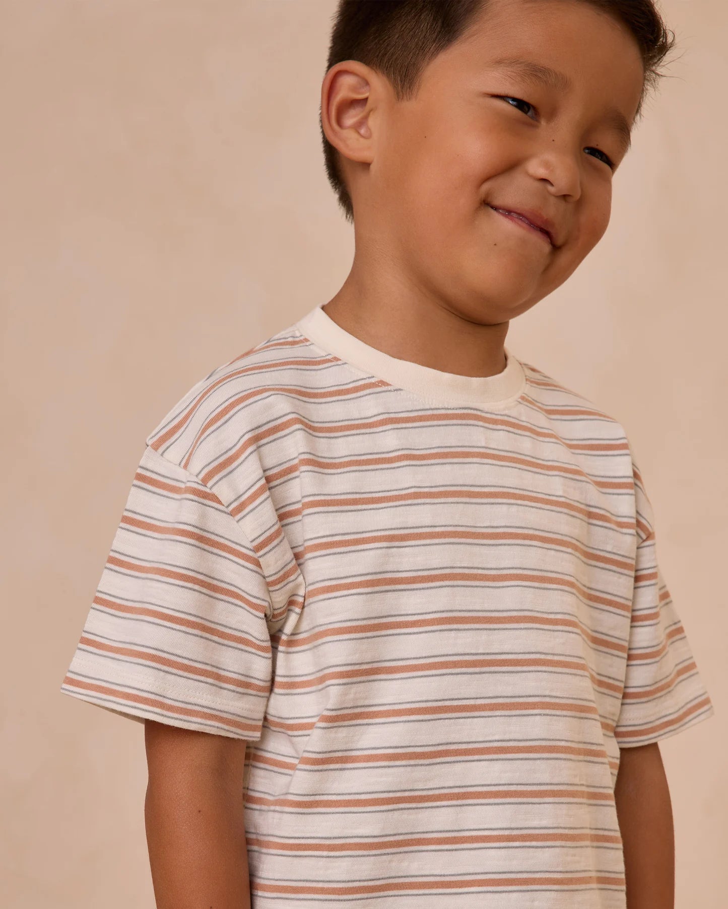 Rylee + Cru  Relaxed Tee | Grapefruit Stripe