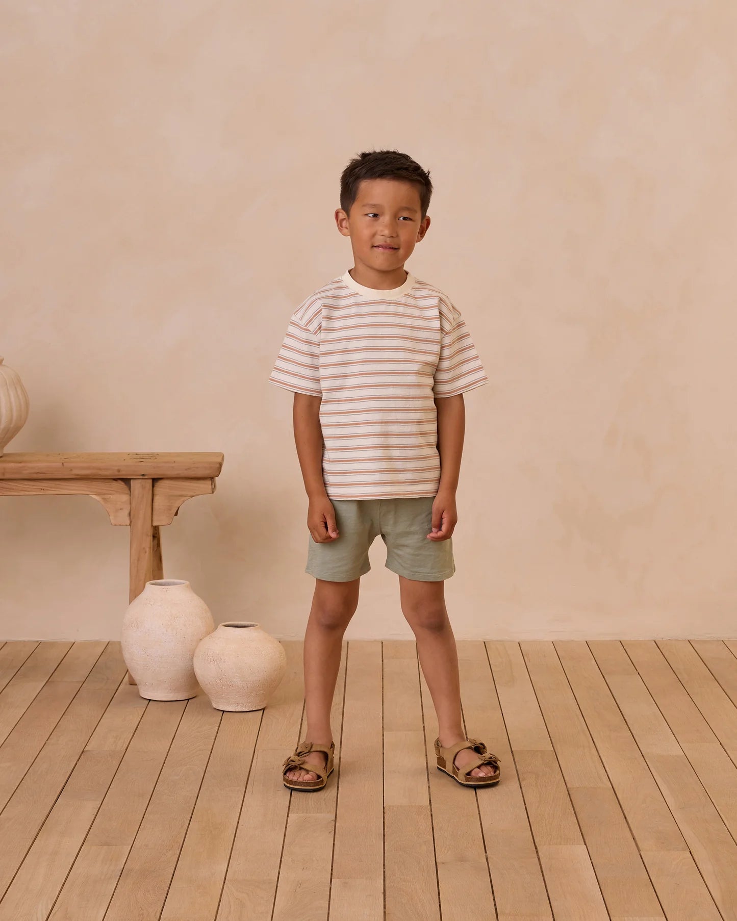 Rylee + Cru  Relaxed Tee | Grapefruit Stripe