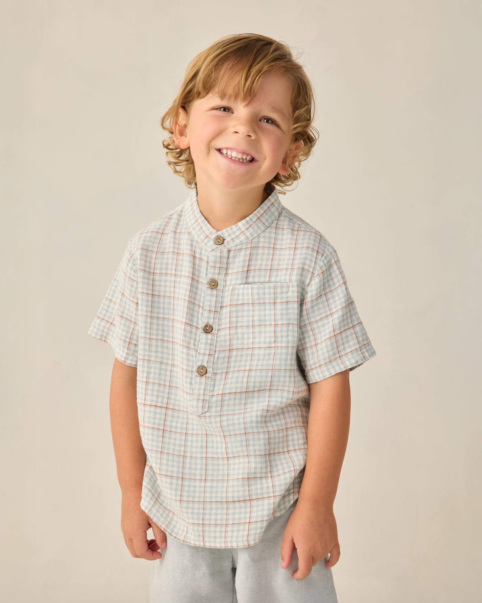 Rylee + Cru Mason Shirt | Light Blue Plaid