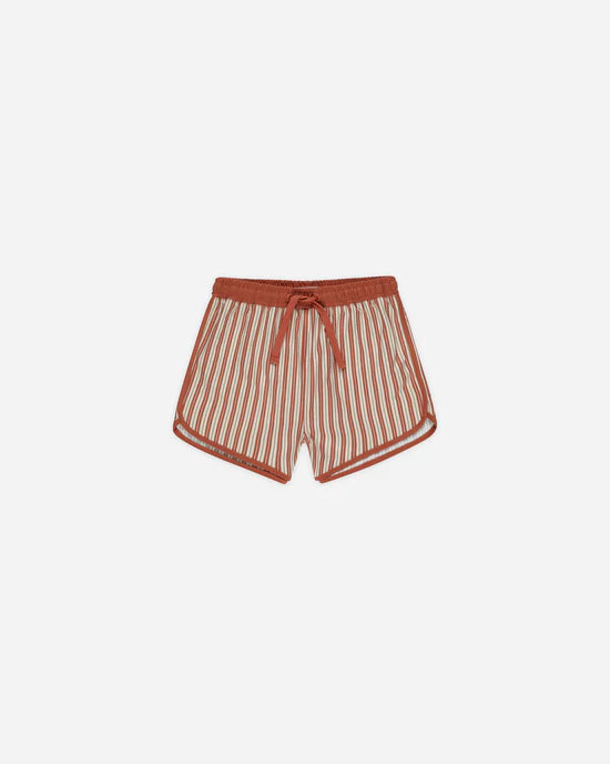 Rylee + Cru Swim Trunk | Poppy Pinstripe