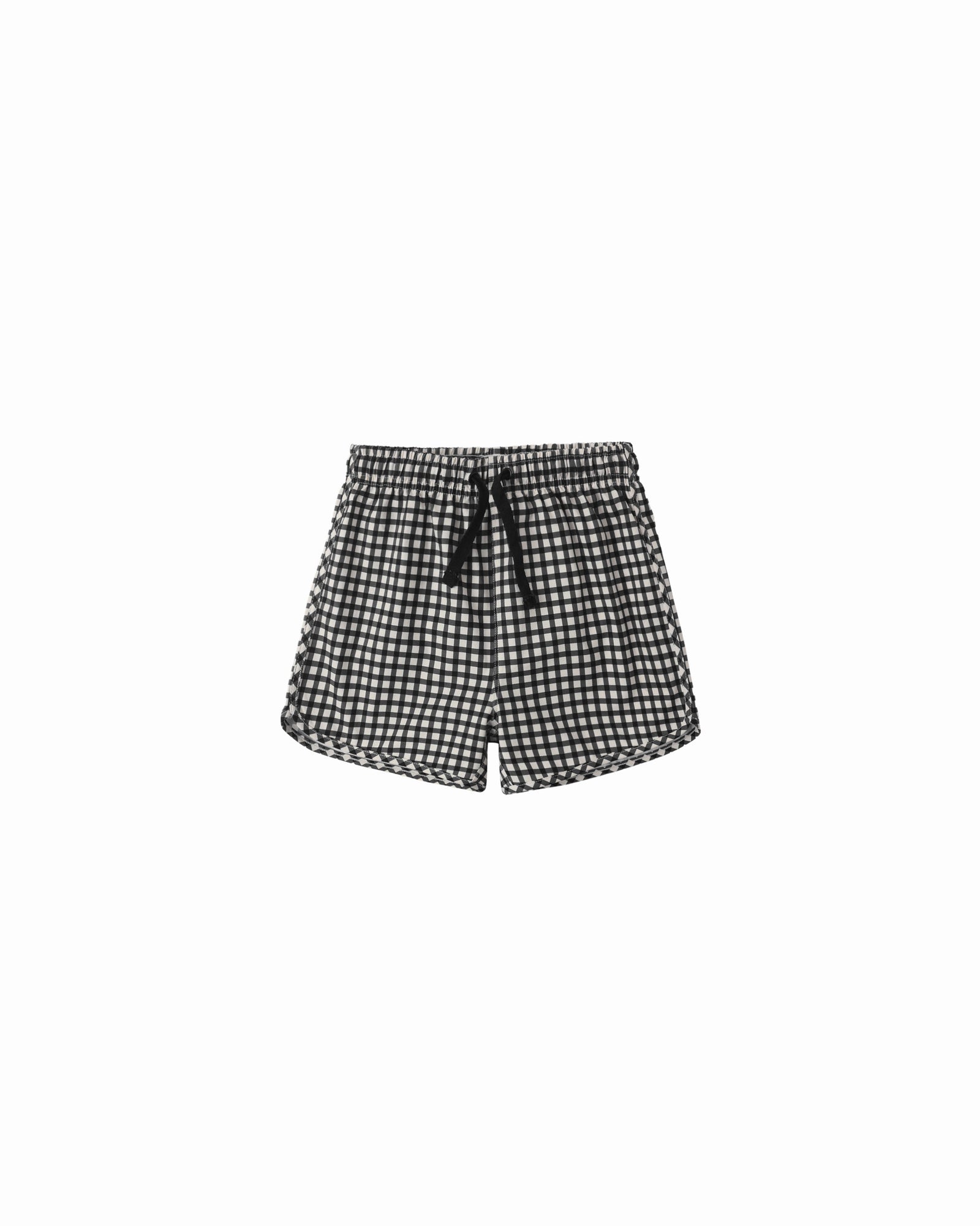 Rylee + Cru Swim Trunk | Black Gingham