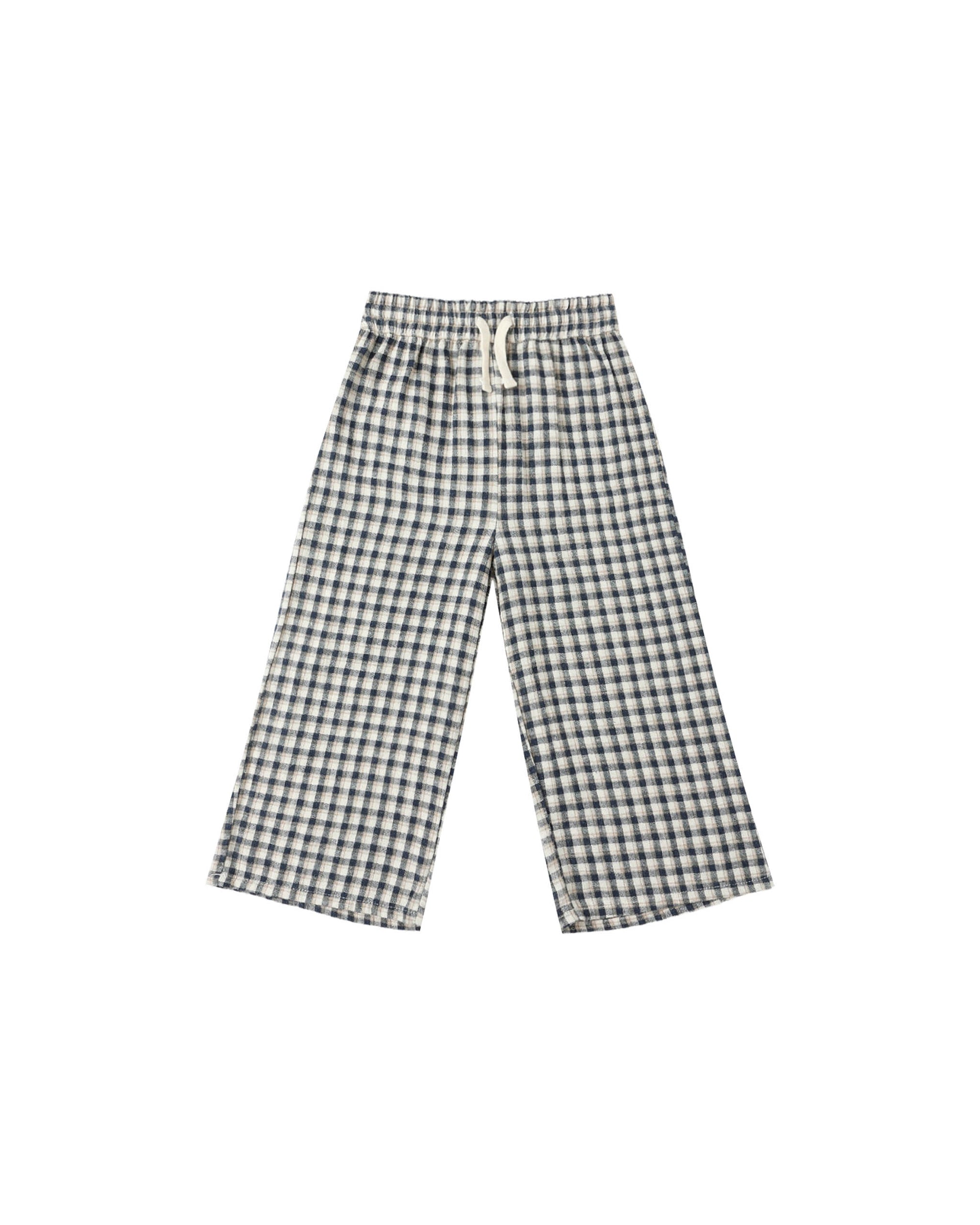 Rylee + Cru Wide Leg Pant | Navy Check