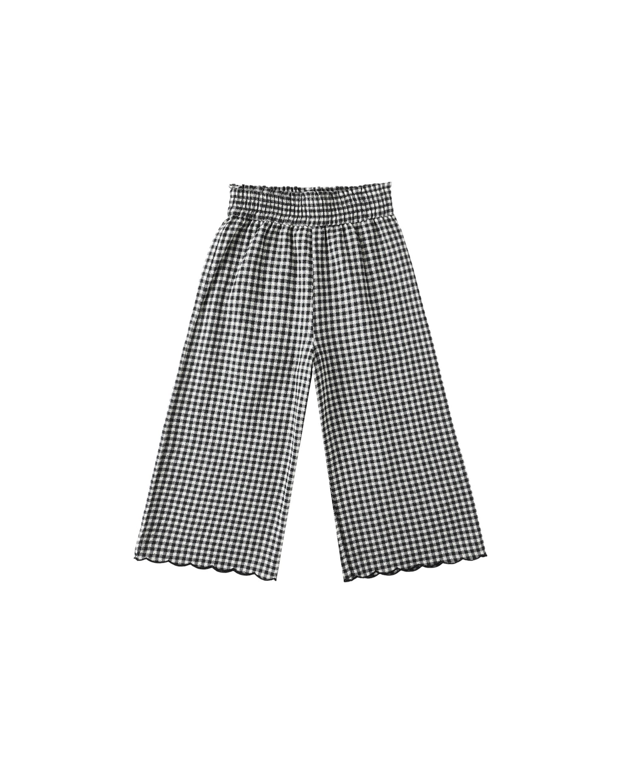 Rylee + Cru Wide Leg Pant | Black Gingham