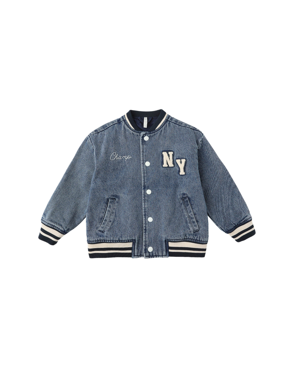 Rylee + Cru Varisty Jacket | Indigo Denim