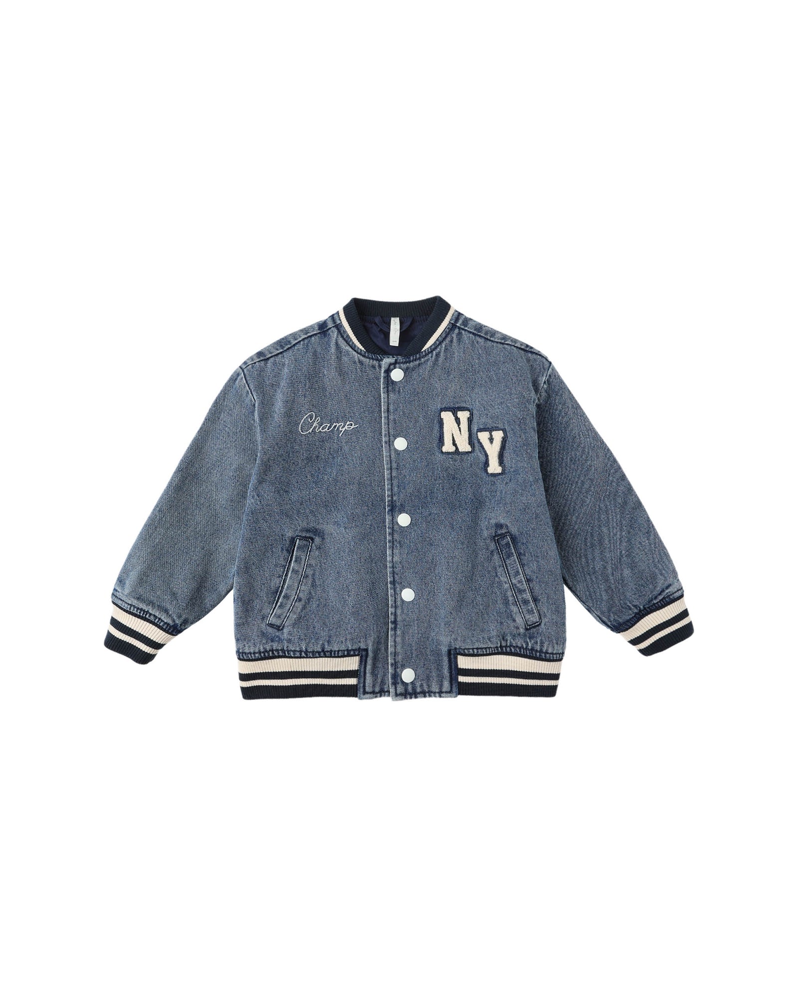 Rylee + Cru Varisty Jacket | Indigo Denim