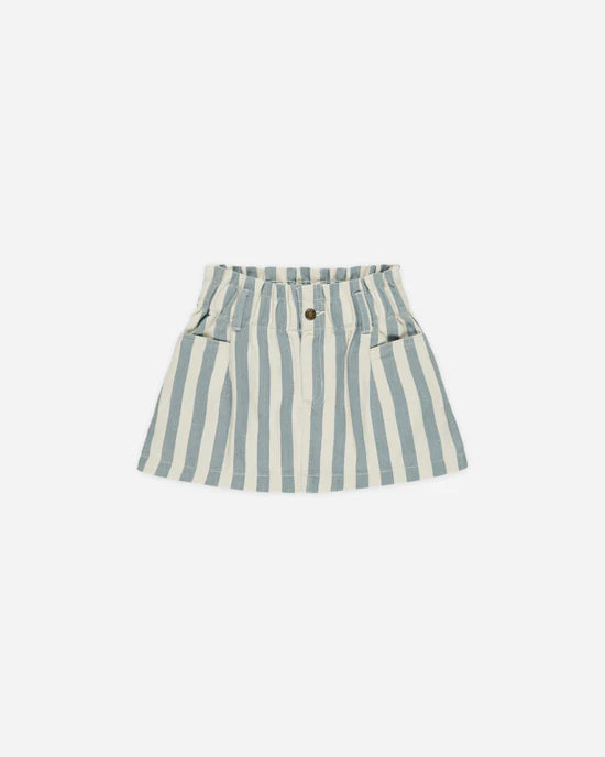 Rylee + Cru Denim Miniskirt | Ocean Stripe