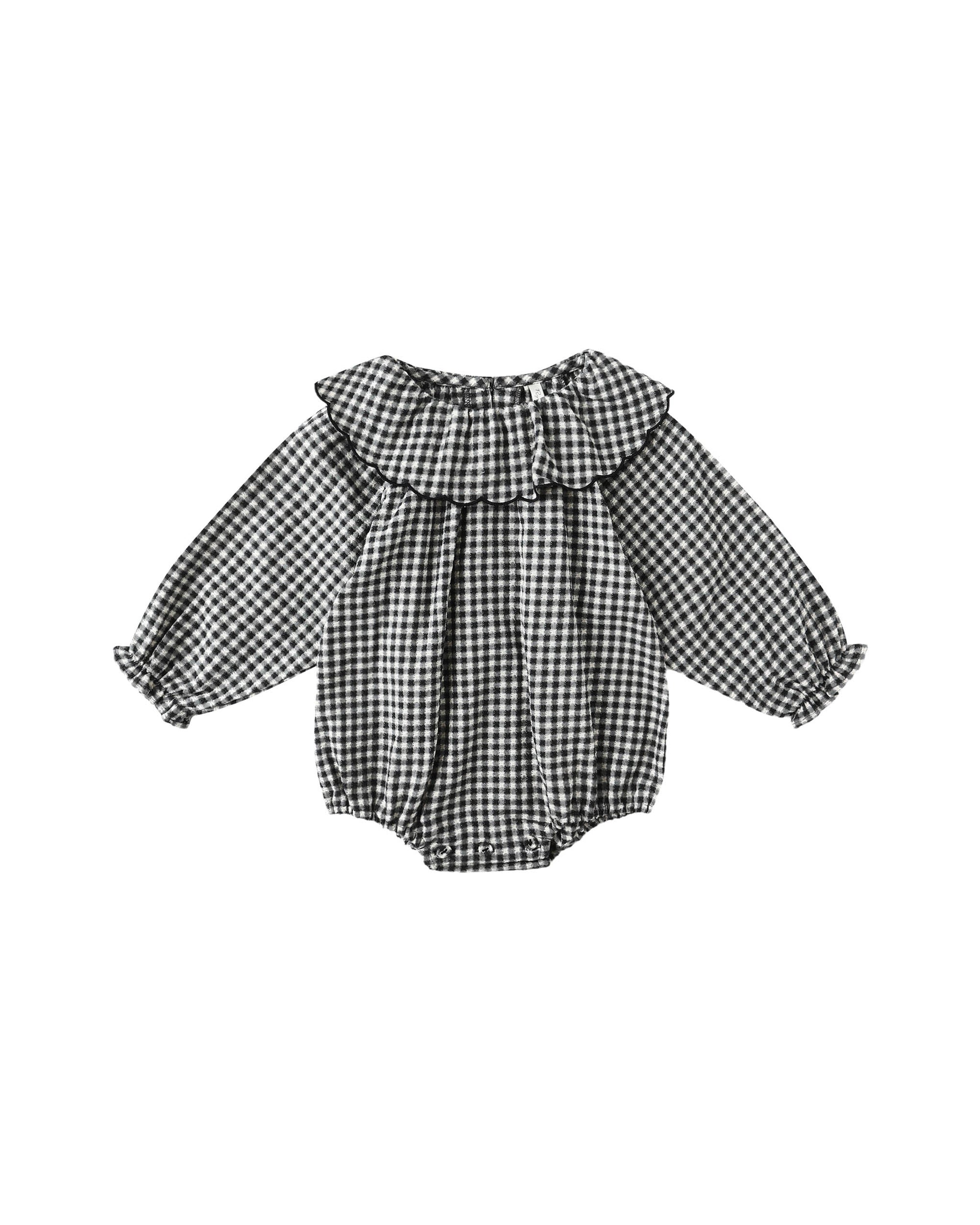 Rylee + Cru Colette Romper | Black Gingham