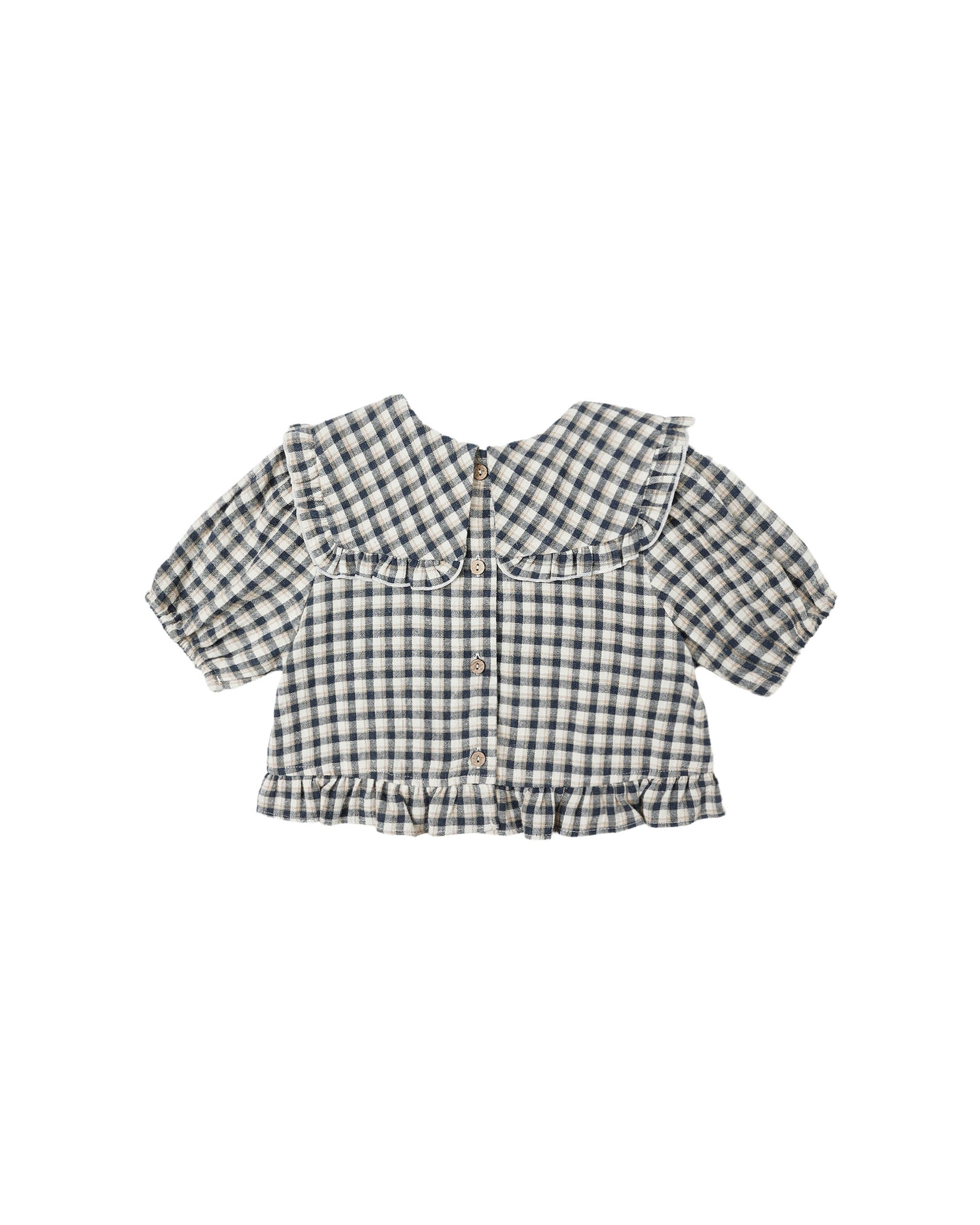 Rylee + Cru Prairie Blouse | Navy Check