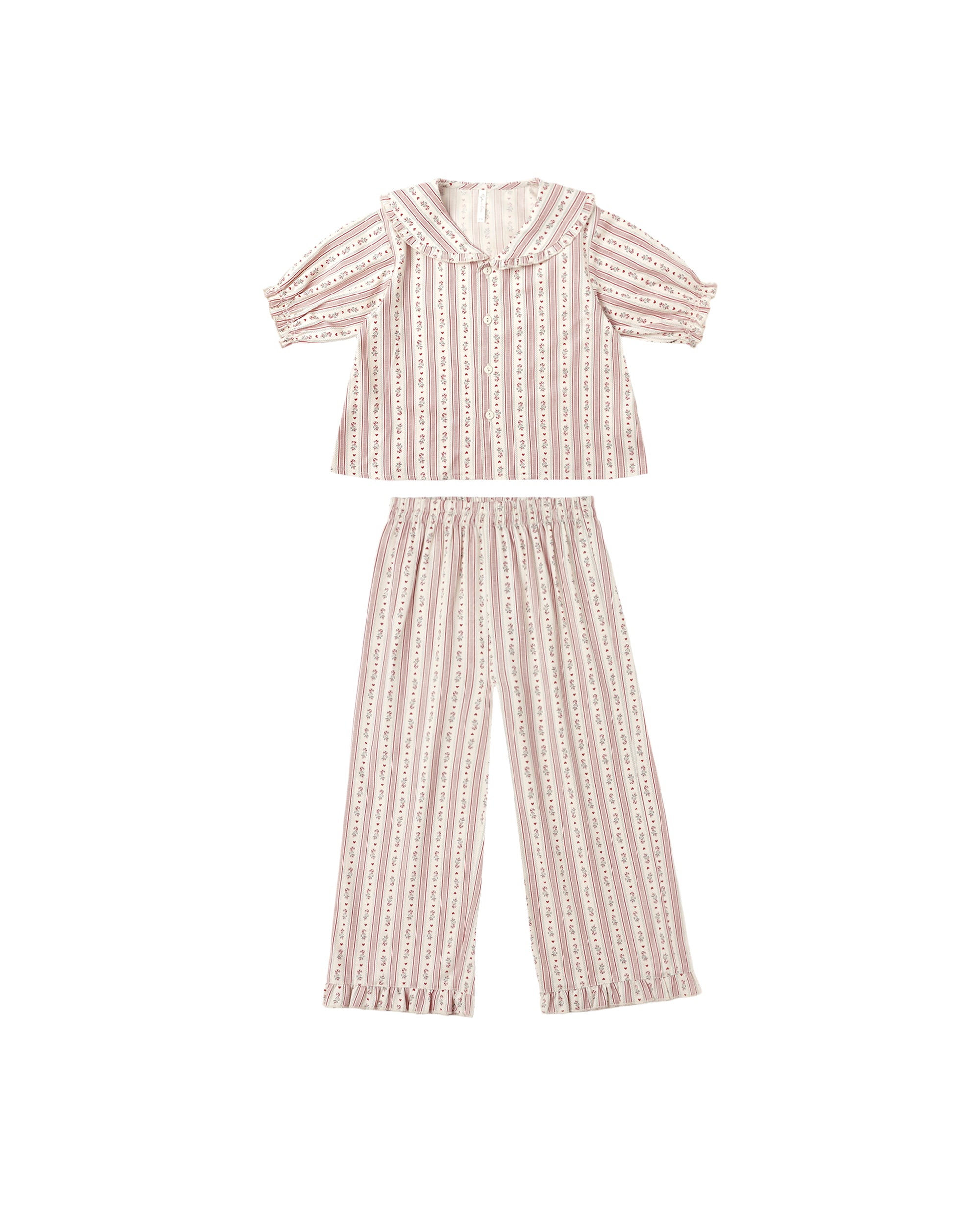 Rylee + Cru Ruffle Pajamas | Candy Cane Stripe