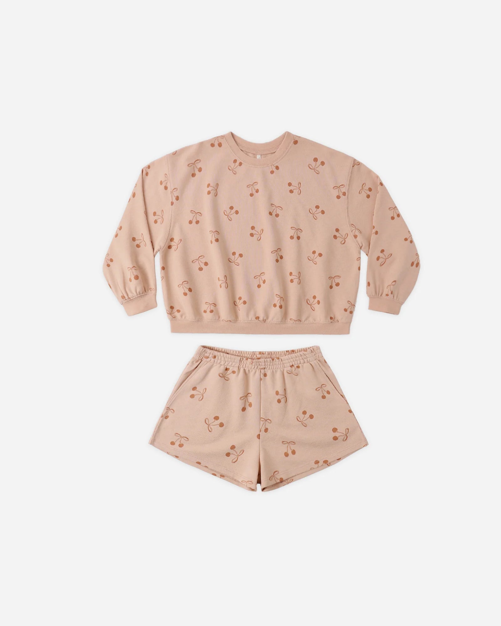 Rylee + Cru Summer Terry Set | Cherry Bows