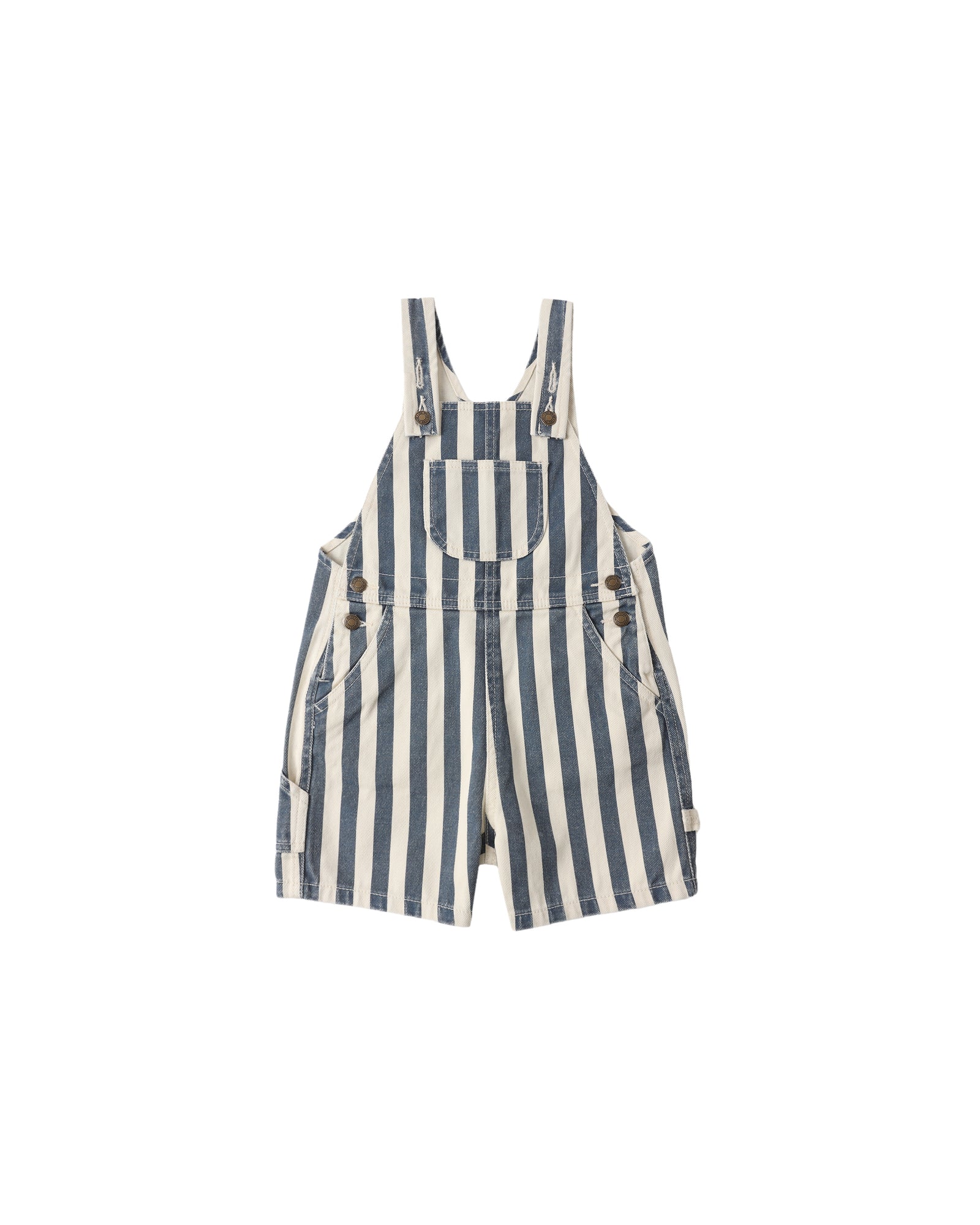 Rylee + Cru Denim Shortall | Navy Stripe