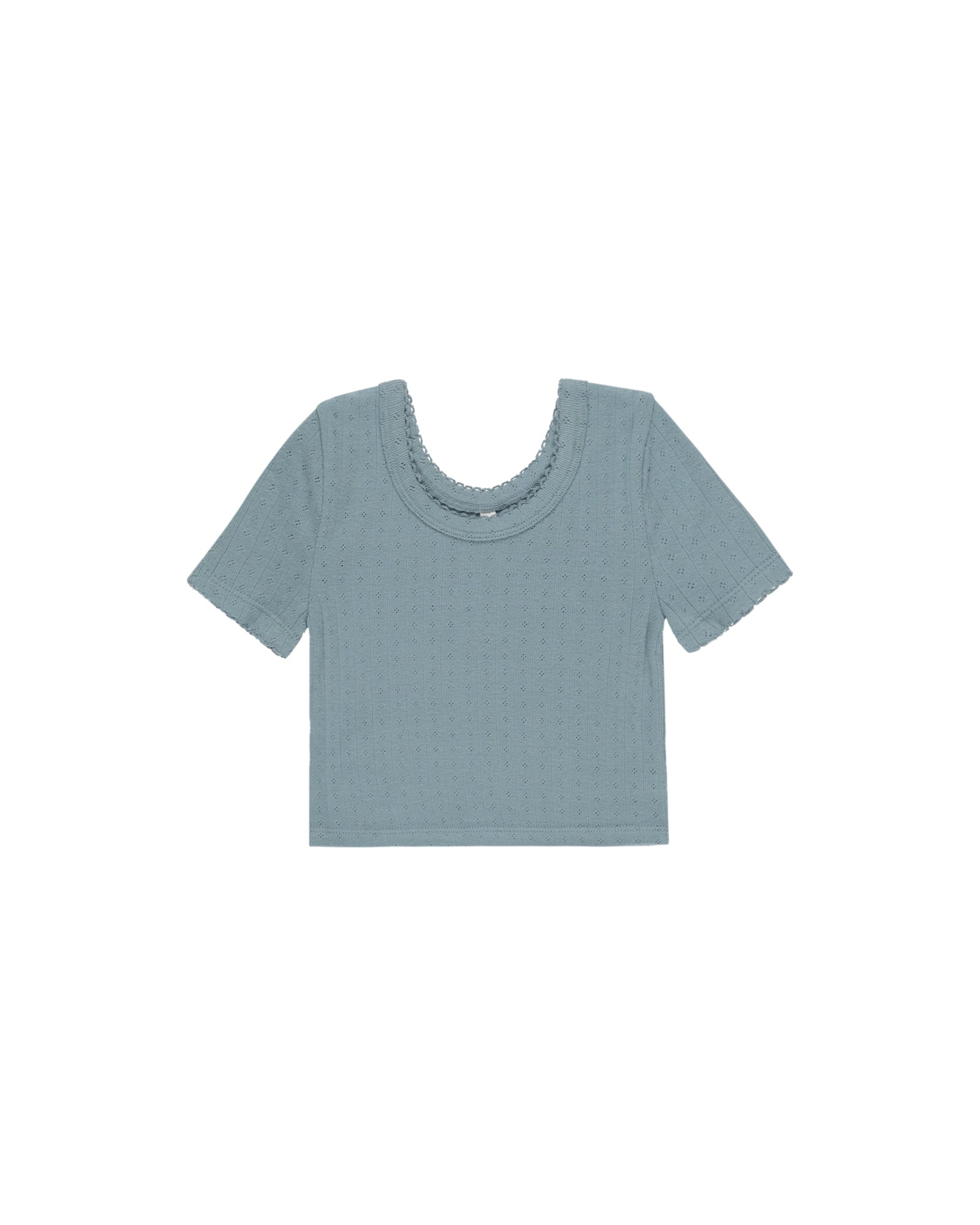 Rylee + Cru Pointelle Tee | Ocean