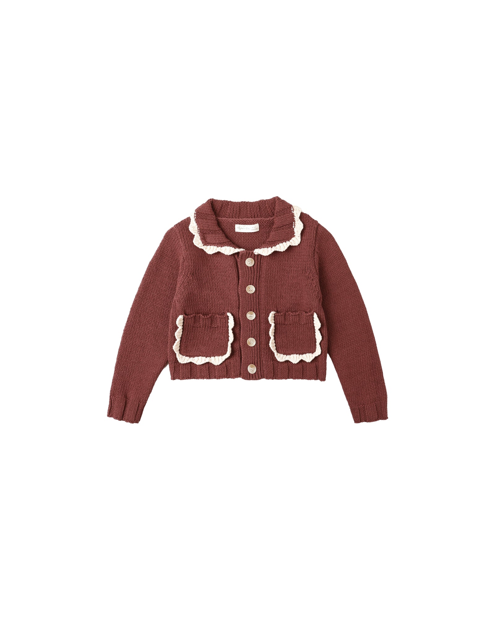 Rylee + Cru Collared Cardigan | Burgundy