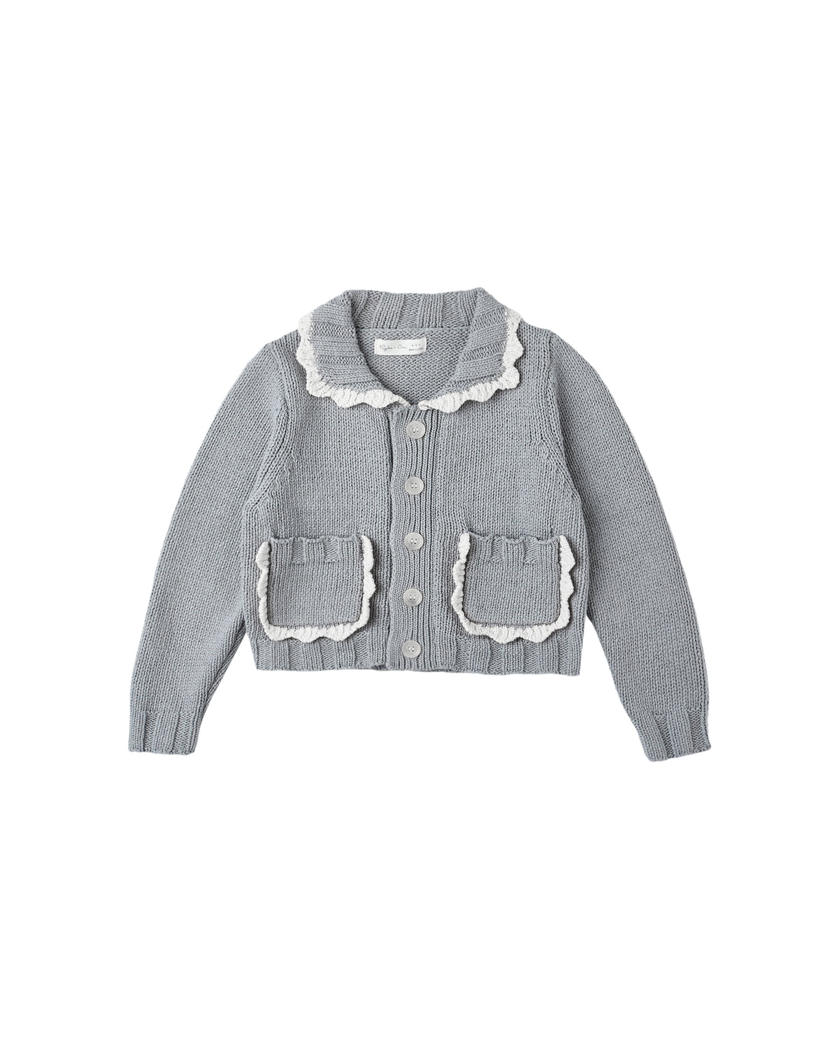 Rylee + Cru Collared Cardigan | Dusty Blue