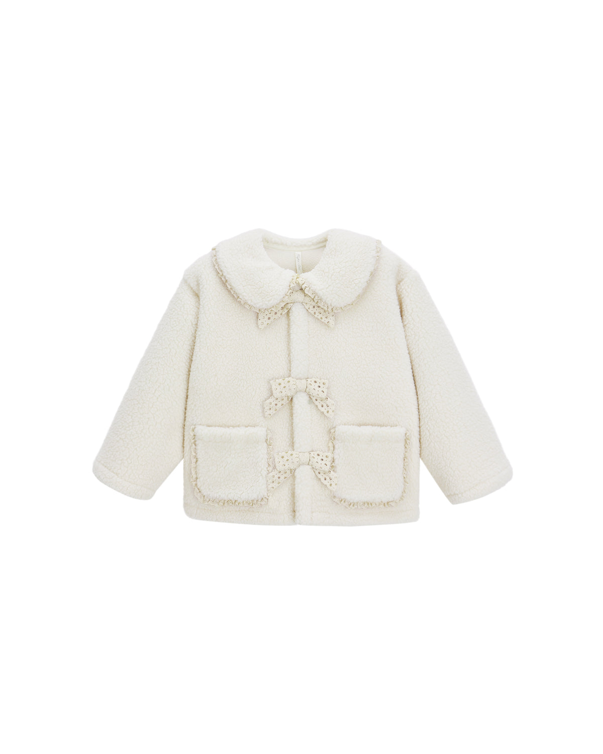 Rylee + Cru Shearling Collared Coat | Natural
