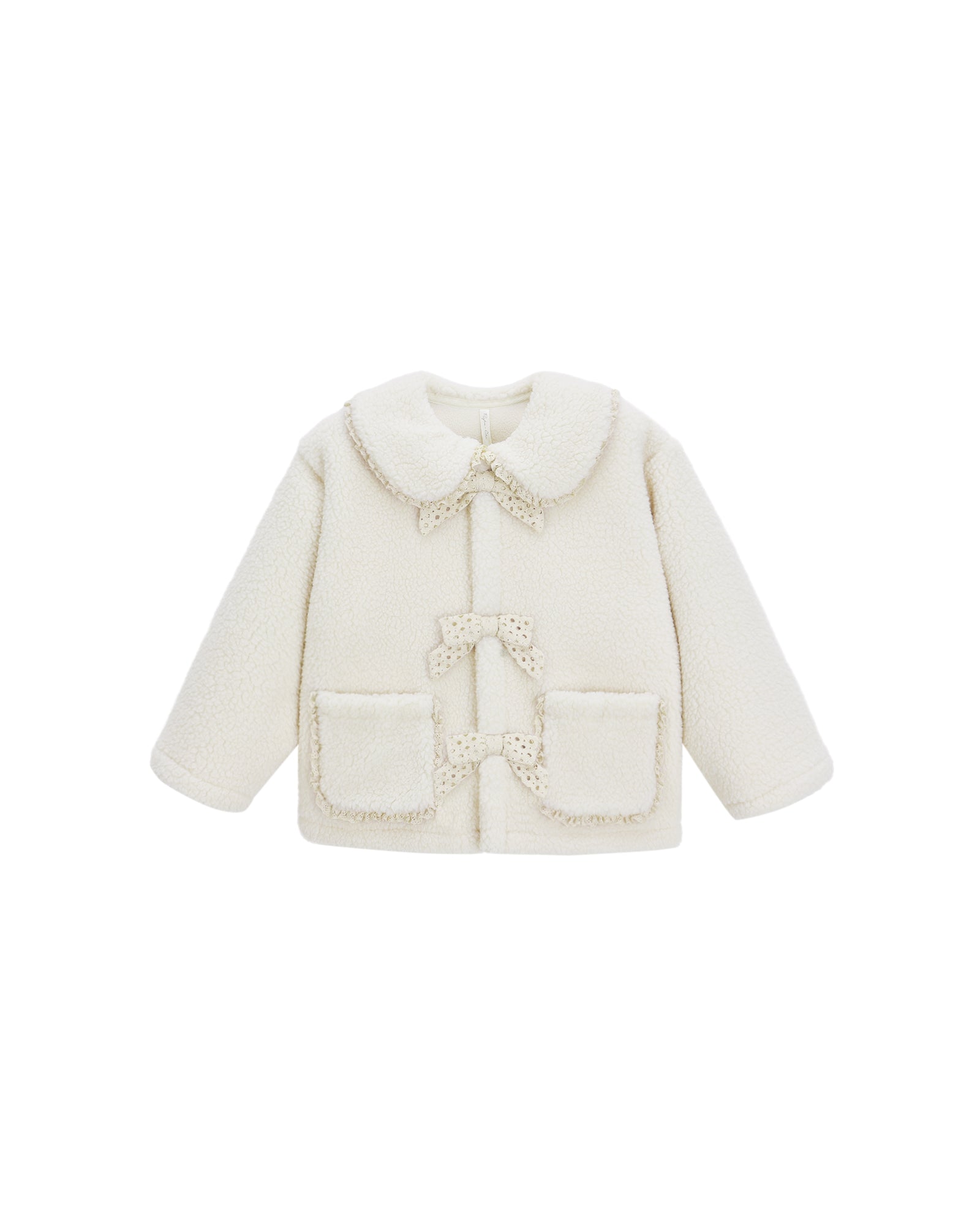 Rylee + Cru Shearling Collared Coat | Natural