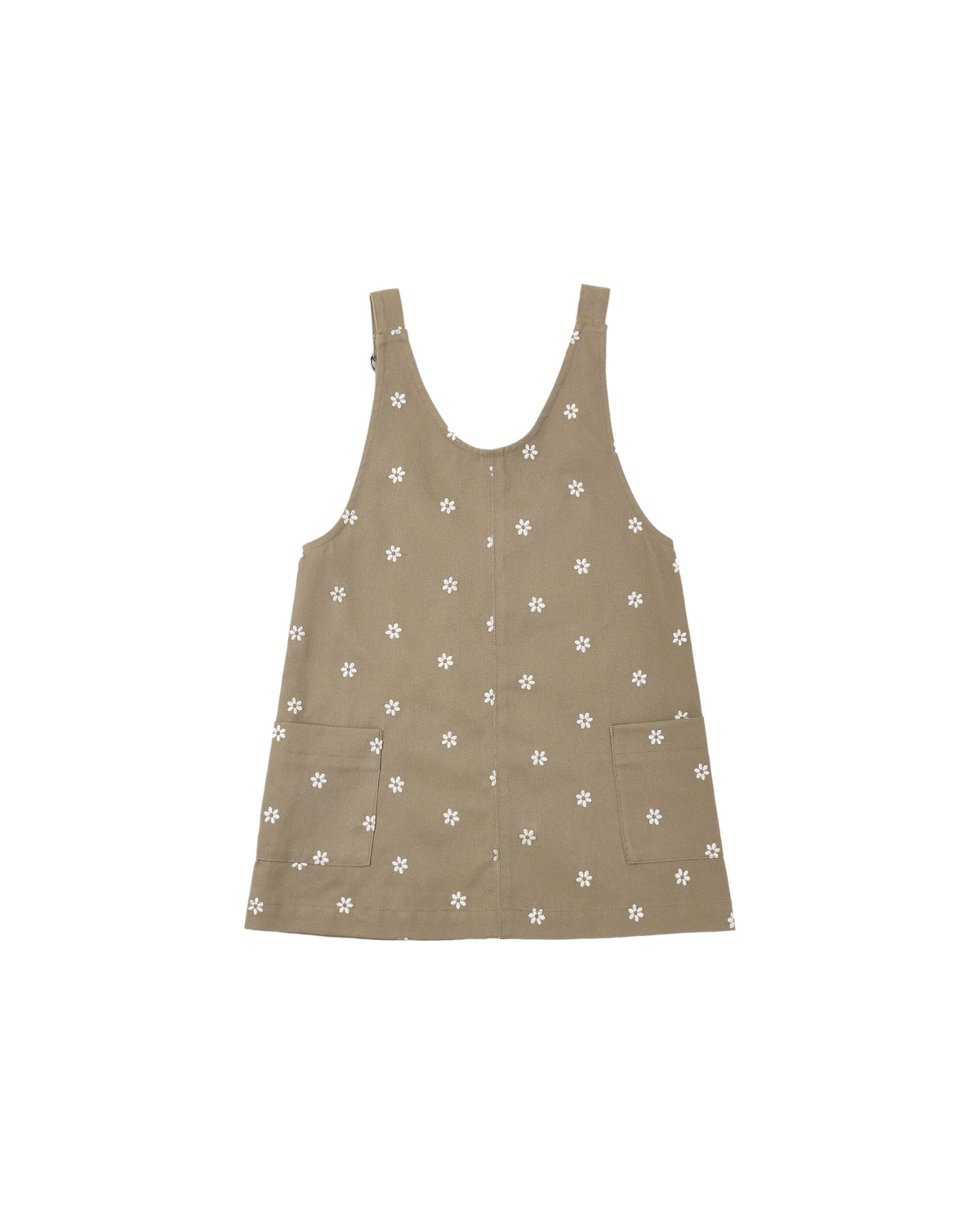 Rylee + Cru V Neck Overall Dress | Embroidered Daisies