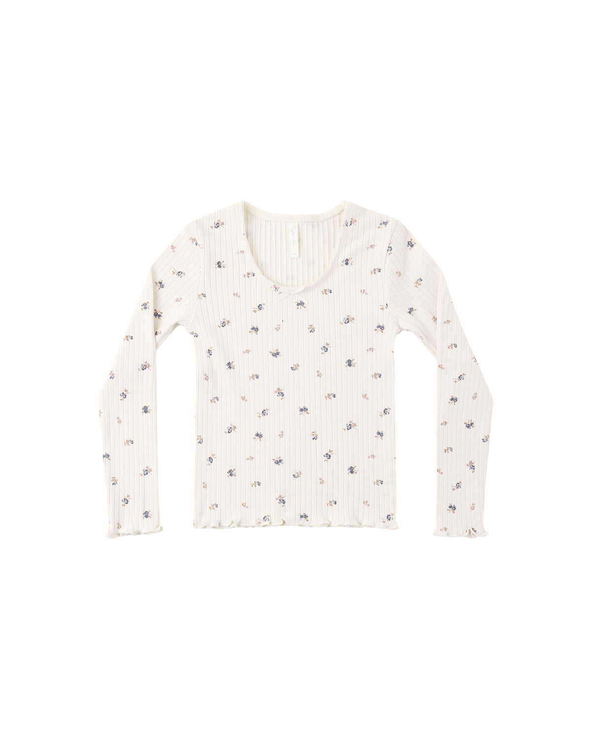 Rylee + Cru Ribbed Longsleeve Tee | Natural Ditsy
