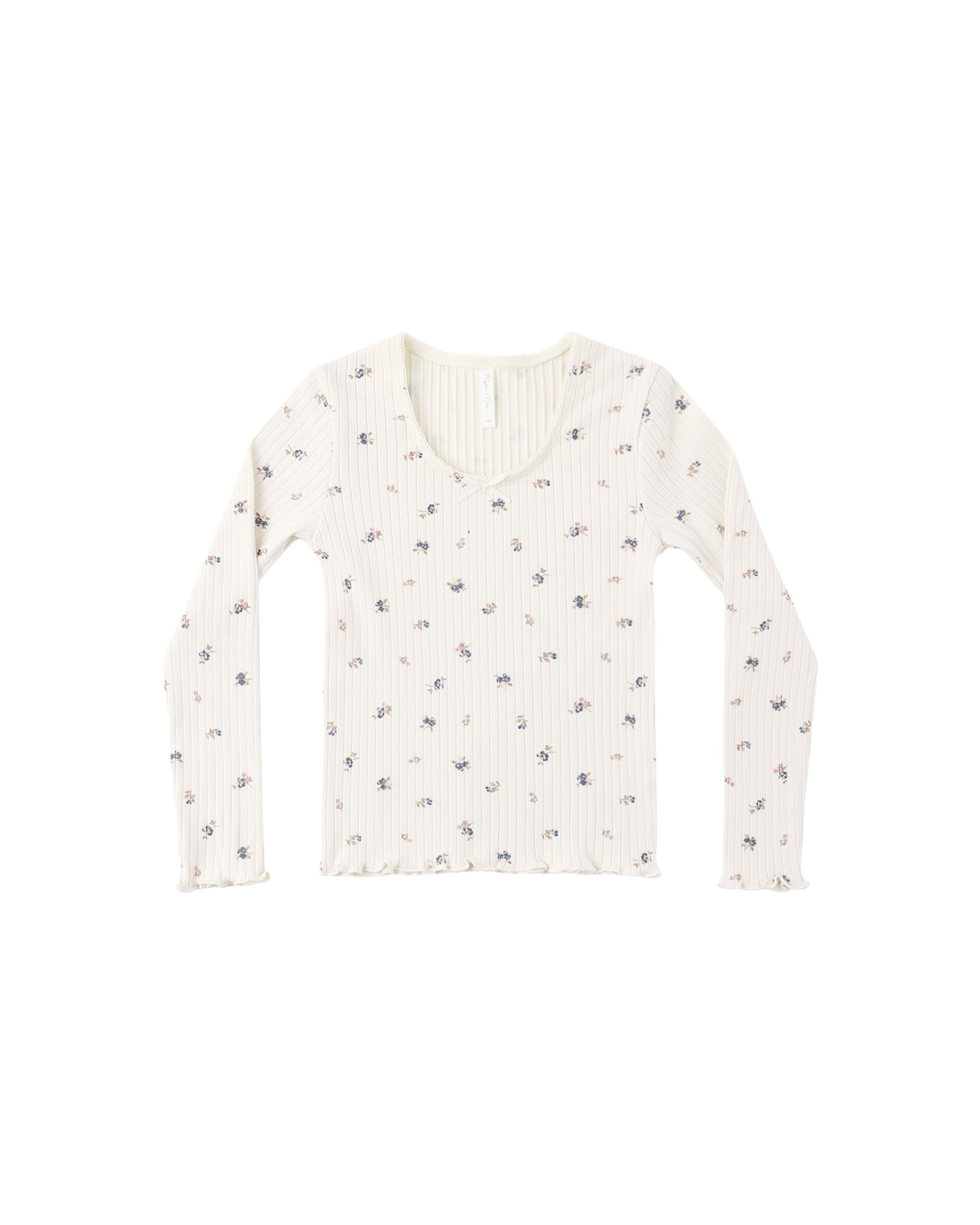 Rylee + Cru Ribbed Longsleeve Tee | Natural Ditsy