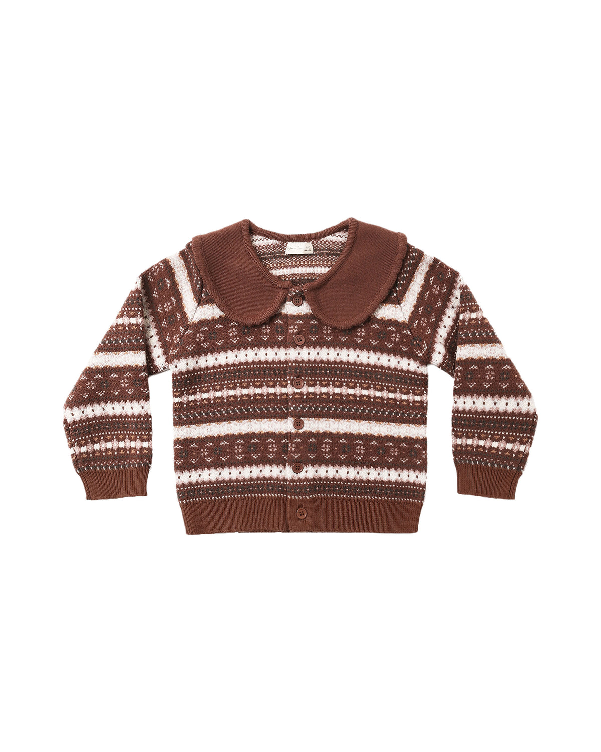 Rylee + Cru Fair Isle Cardigan | Mulberry Stripe