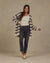 Rylee + Cru Women's Bubble Knit Cardigan | Slate Stripe