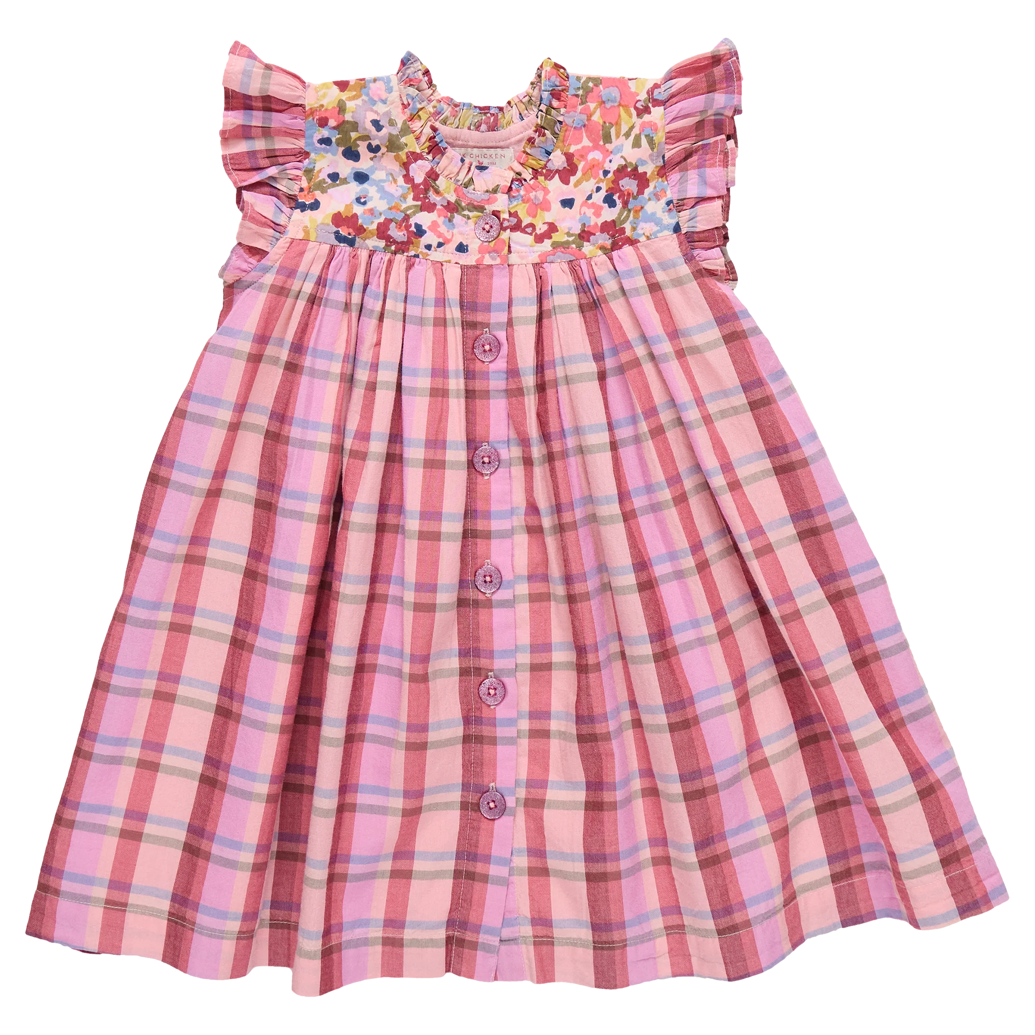 pink chicken crayon dress Girls Elsie Dress | Parade Stripe