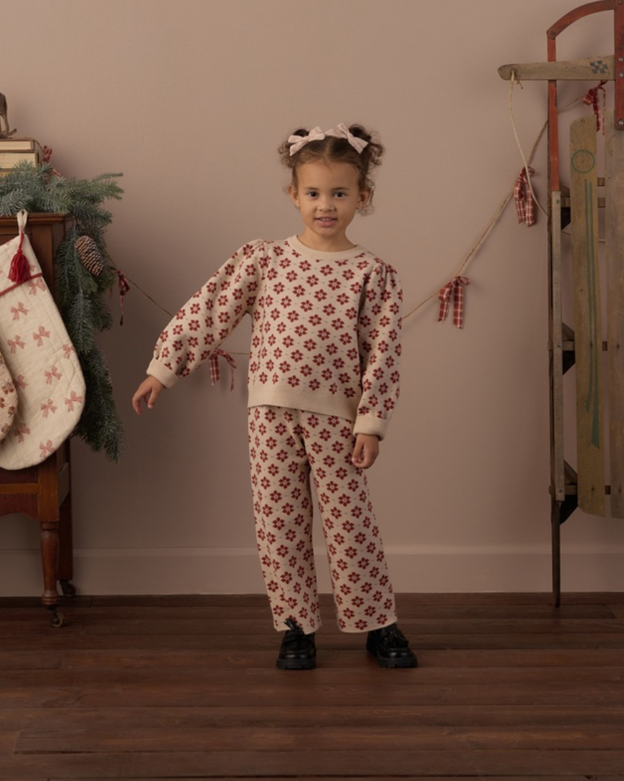Rylee + Cru Jacquard Knit Set | Poinsettia