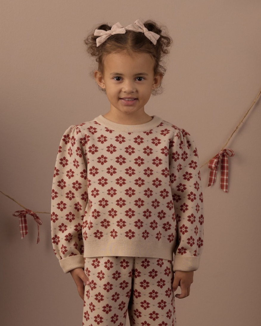 Rylee + Cru Jacquard Knit Set | Poinsettia
