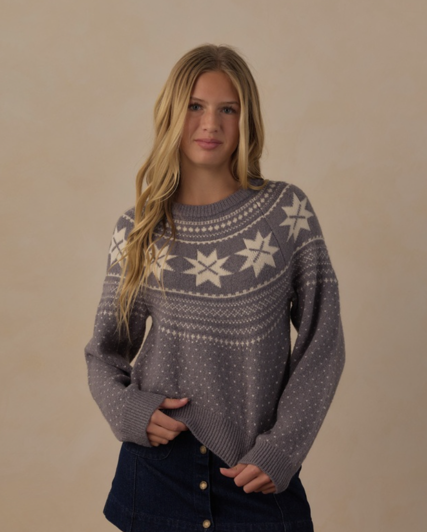Rylee + Cru Fair Isle Sweater | Slate