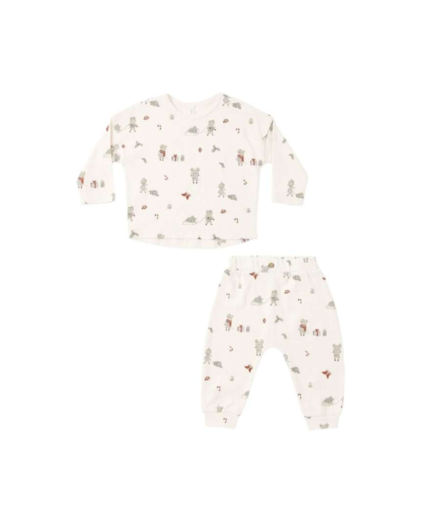 Rylee + Cru Long Sleeve Tee Set | Holiday Mouse