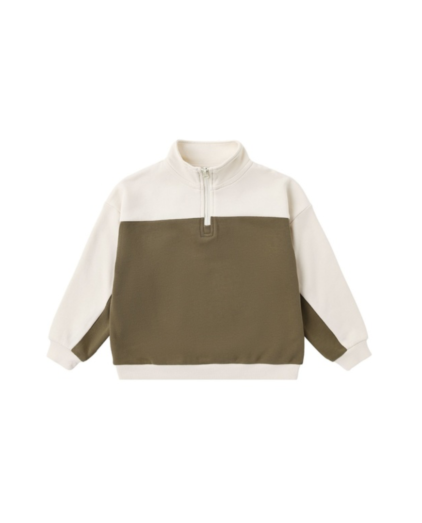 Rylee + Cru Quarter Zip Crew | Olive