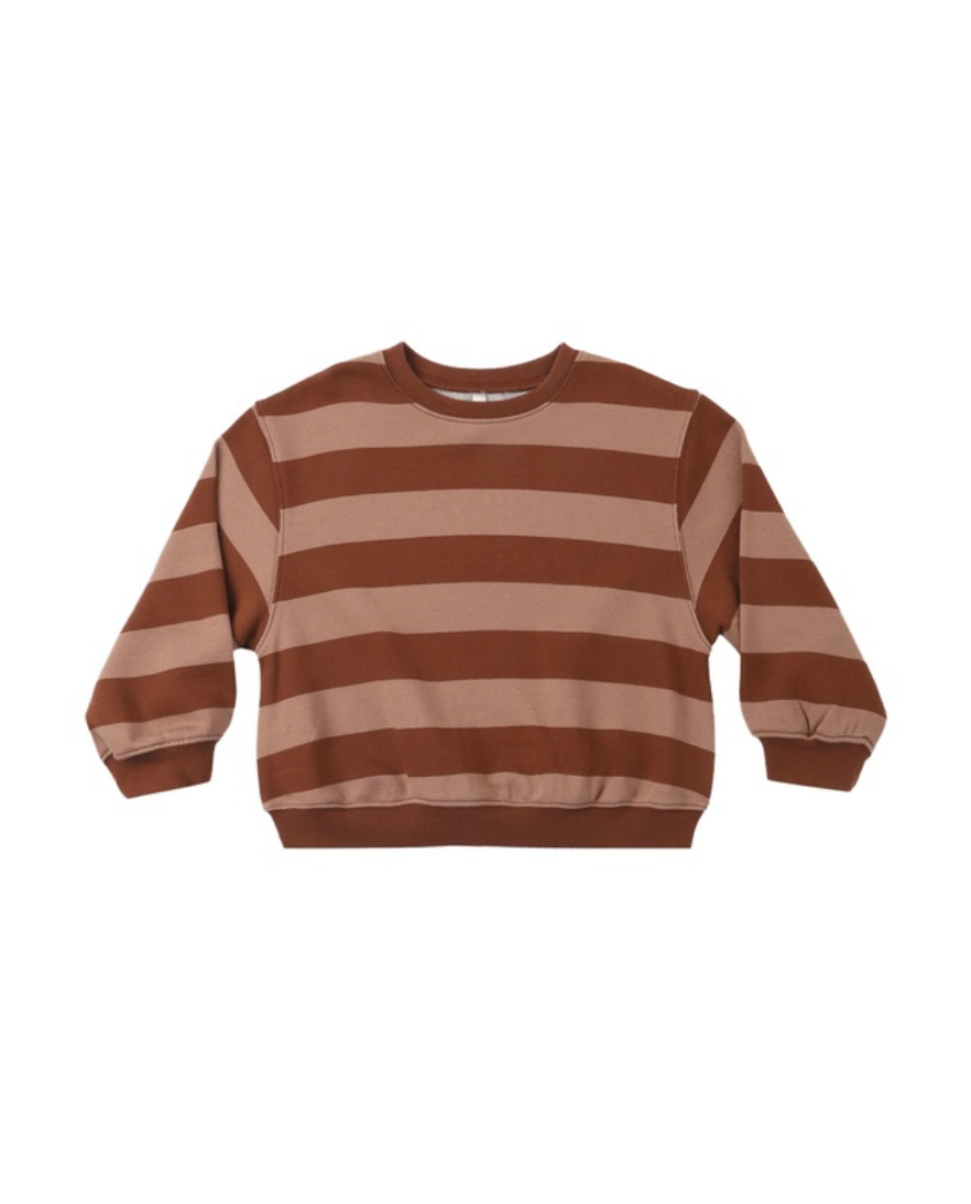 Rylee + Cru Oversized Sweatshirt | Brick + Clay Stripe