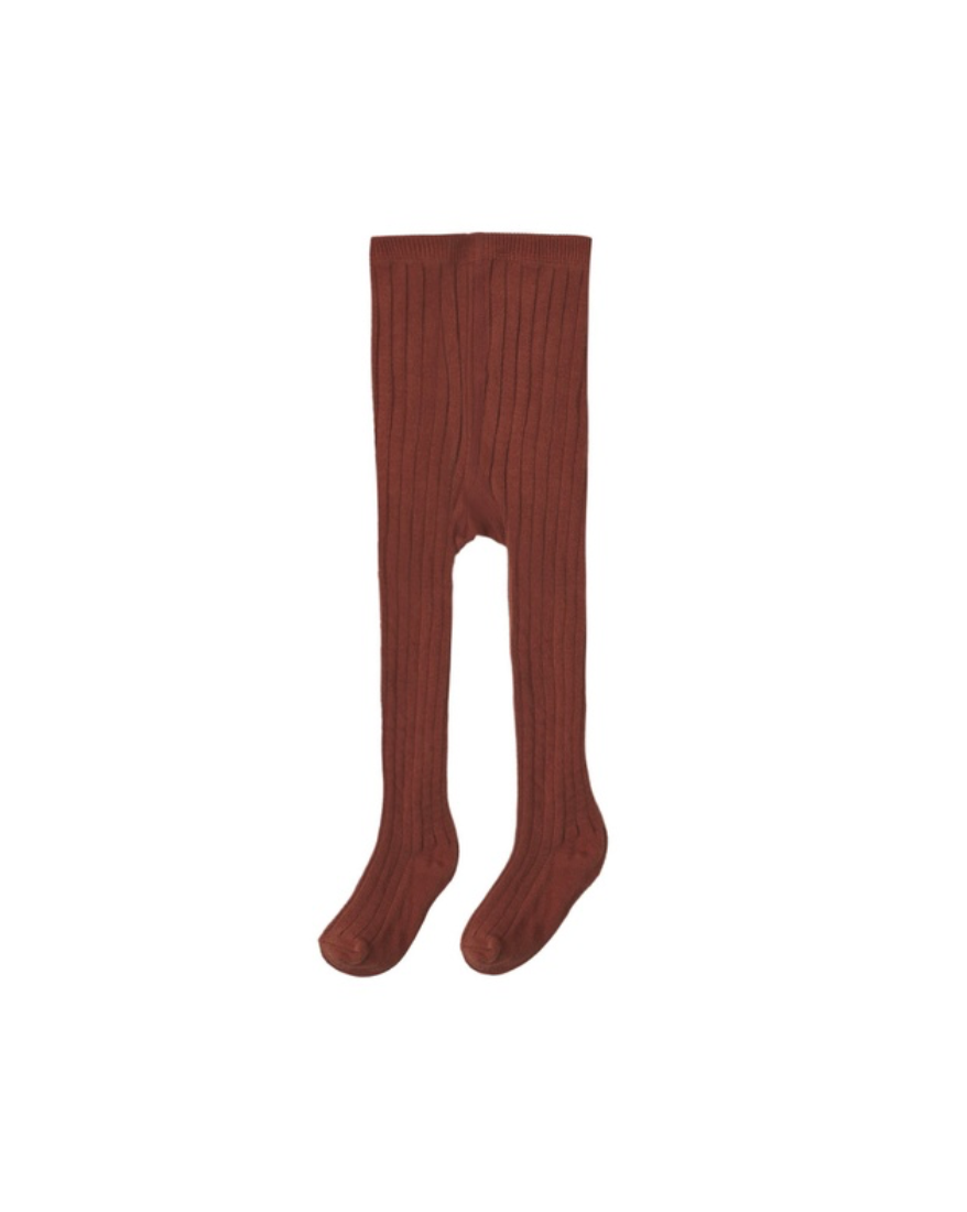 Rylee + Cru Ribbed Tights | Brick