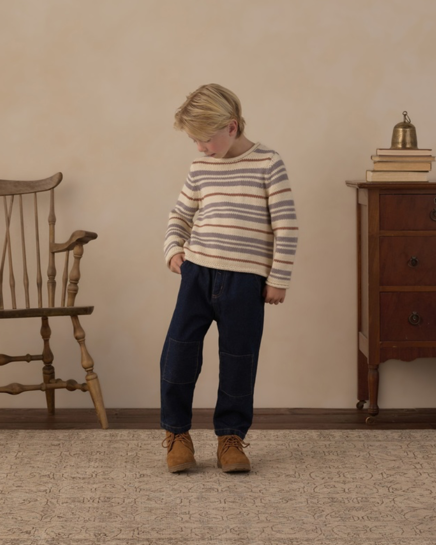 Rylee + Cru Jacques Sweater | Dusty Blue Stripe