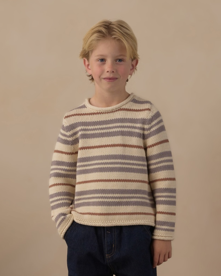 Rylee + Cru Jacques Sweater | Dusty Blue Stripe