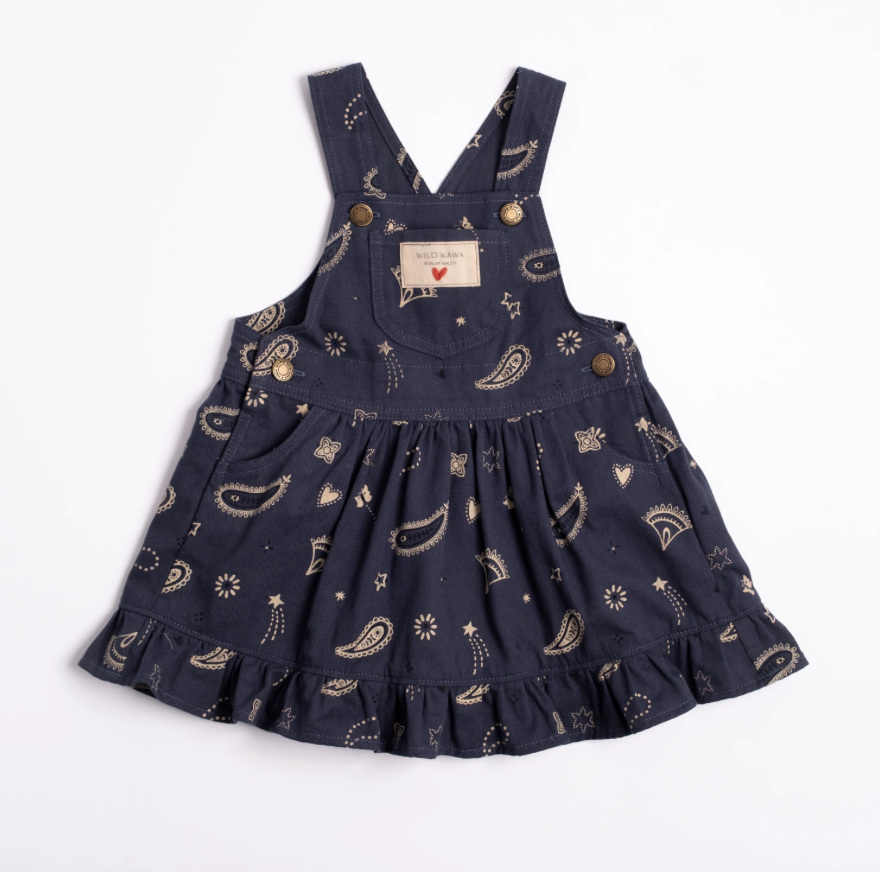 Wild Wawa Overall Dress | Midnight Bandana