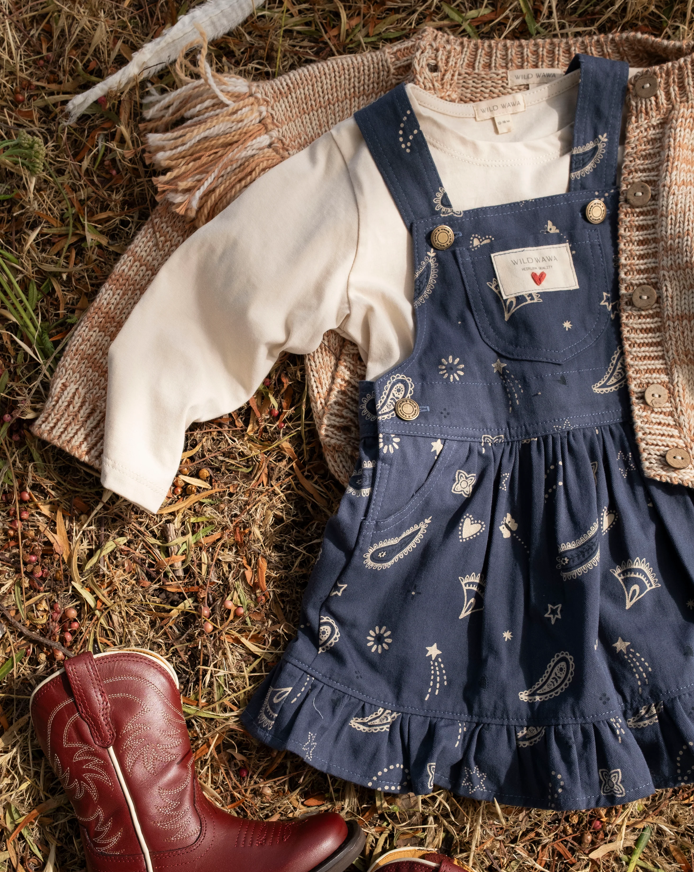 Wild Wawa Overall Dress | Midnight Bandana