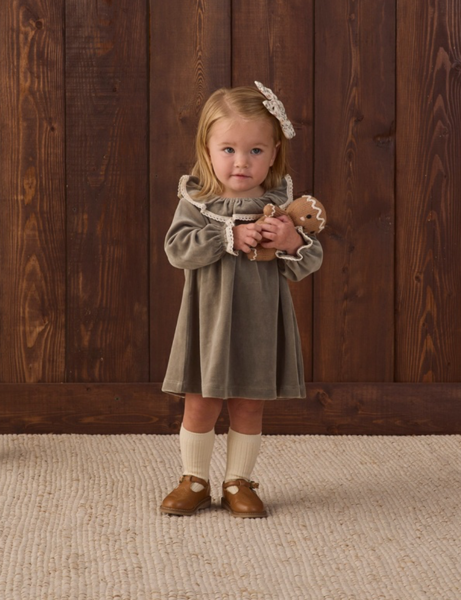 Quincy Mae Velour Baby Dress | Spruce